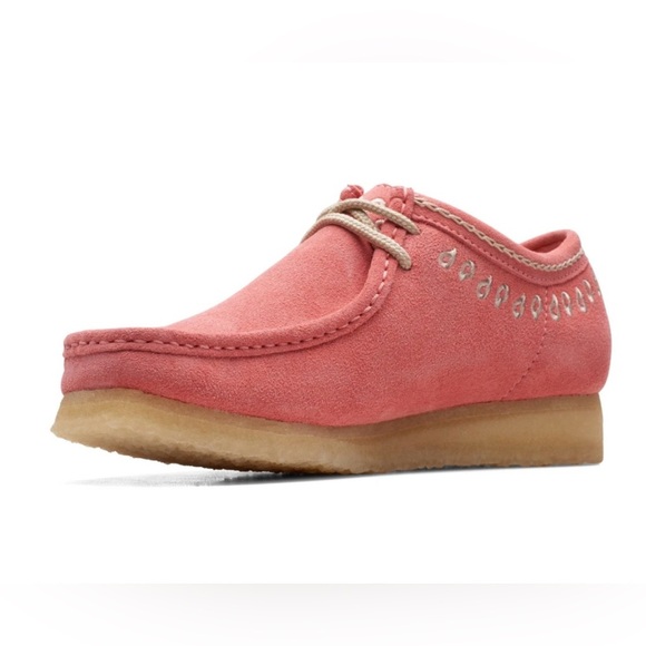 Clarks Women's Wallabees Coral Suede Moccasins Size 12 - Picture 3 of 11